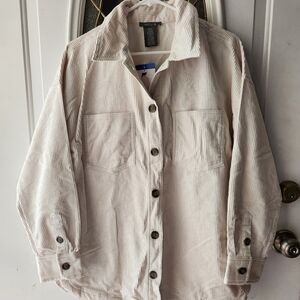 MATTY M Cream Corduroy Button-Up Shirt